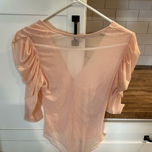 Pink sheer bodysuit with cute details